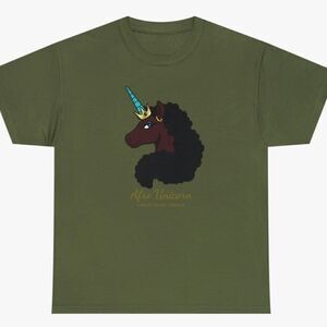 Women's Afro Unicorn Short Sleeve Baby T-Shirt